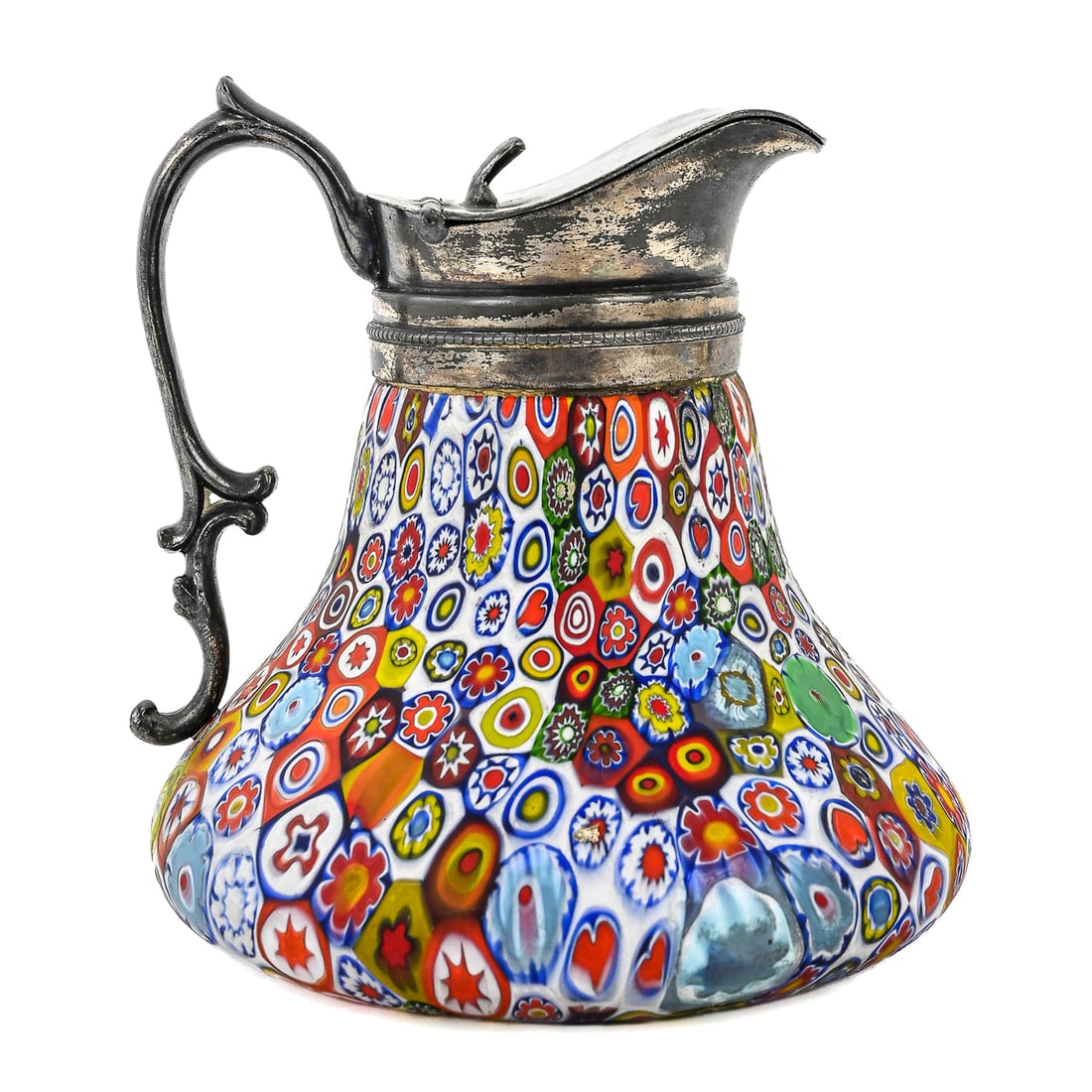 Murano Glass Syrup Pitcher with Plate Sterling Lid (1 of 7)