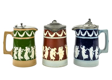 3 Copeland Spode Mythological Syrup Pitchers