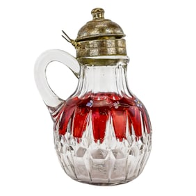 Ruby Enameled Syrup Pitcher