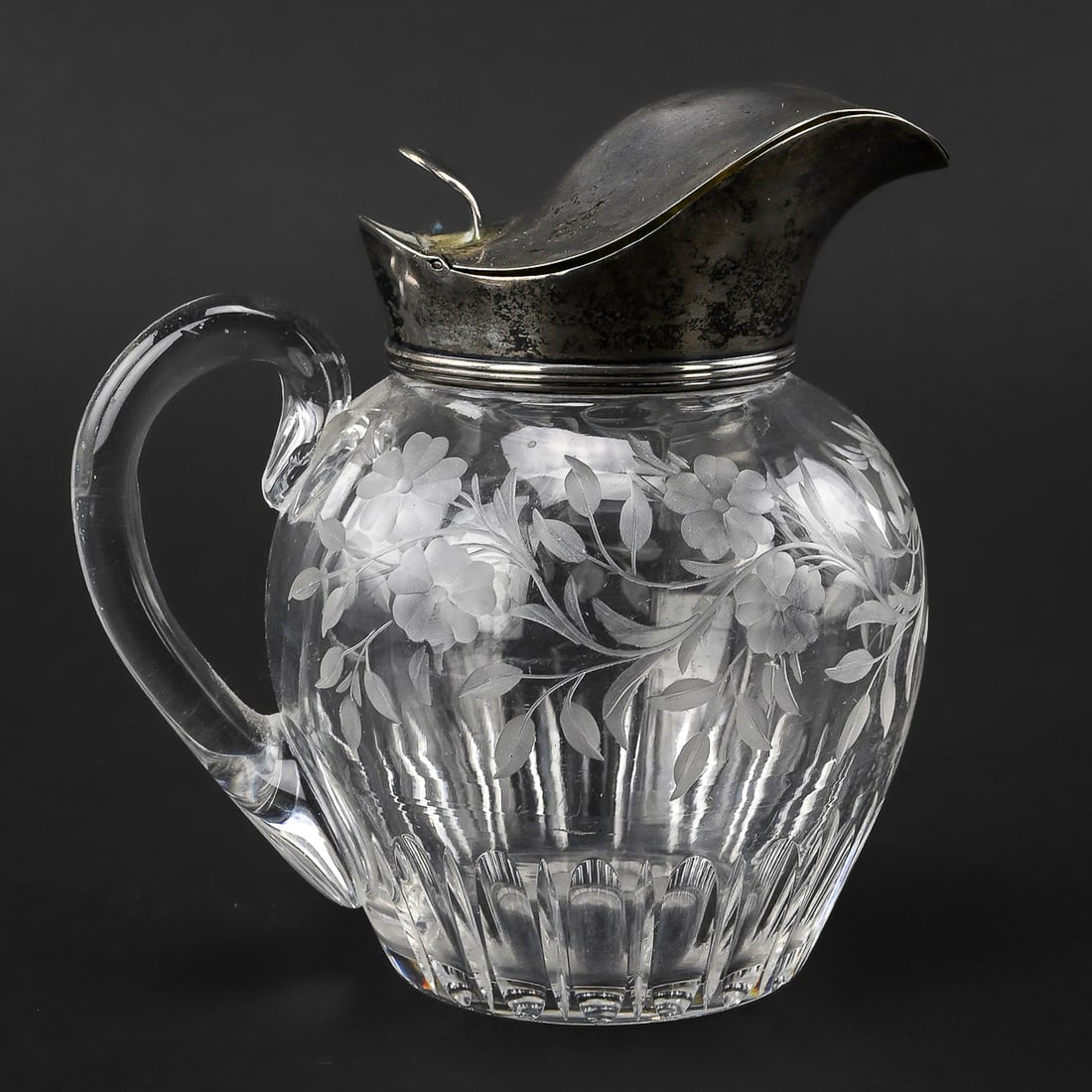 Sterling & Etched Glass Syrup Pitcher (1 of 7)