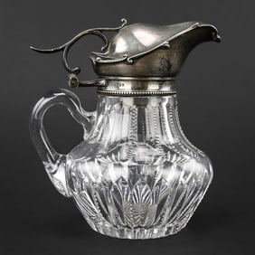 Gorham Sterling & Cut Glass Syrup Pitcher