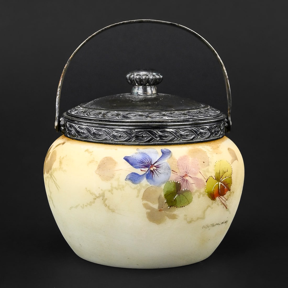 Victorian Satin Opaque Glass Biscuit Jar (1 of 7)