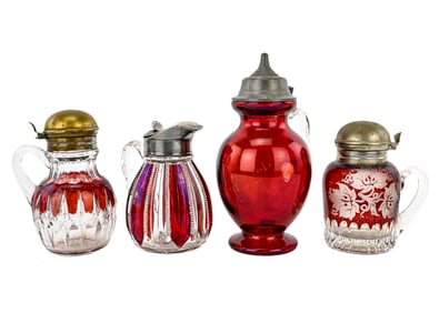 Four Pieces of Ruby Glass