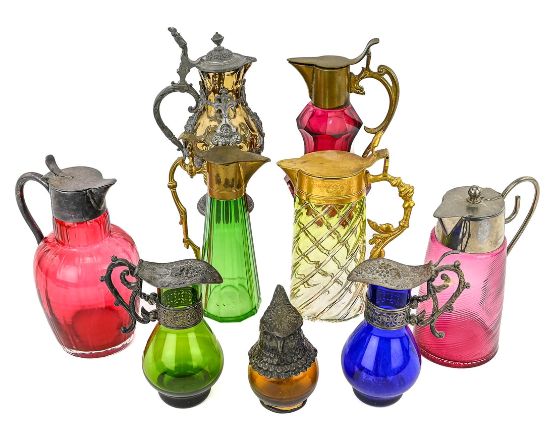 9 Pcs Decorative Colored Glass Syrups (1 of 8)