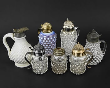 Seven Pieces of Hobnail Glass Collection