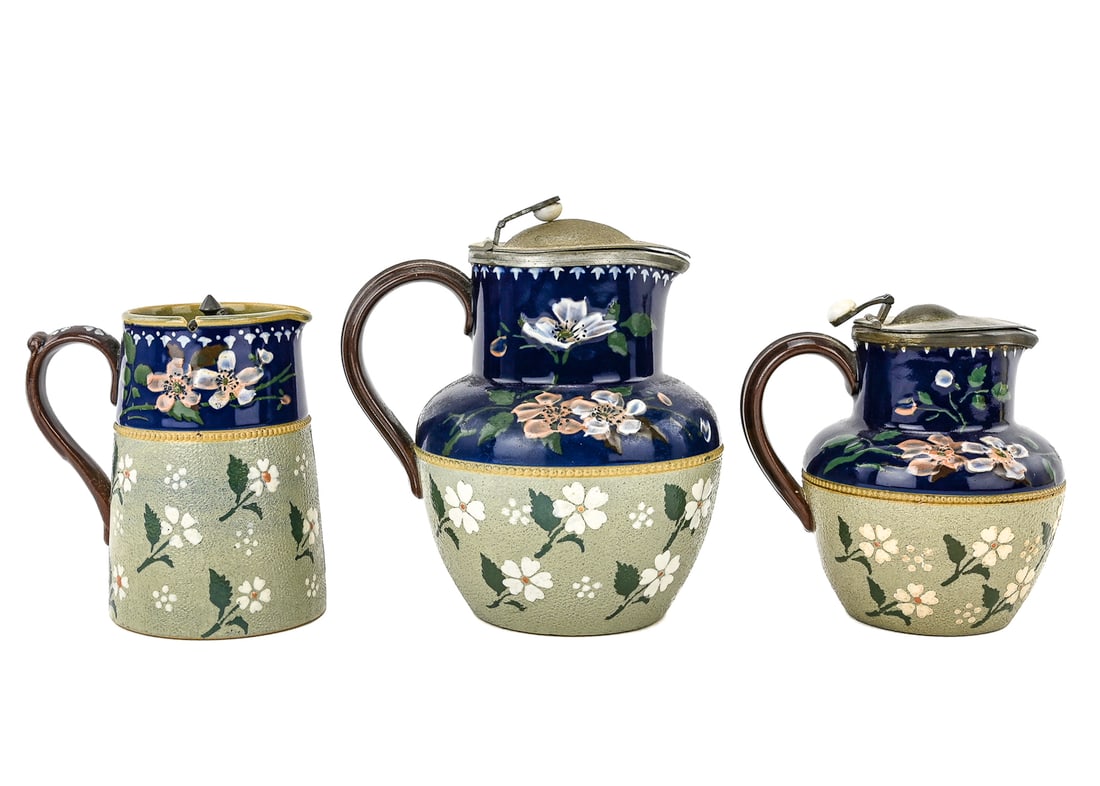 Three Langley Ware Daisy Jugs and Syrup Pitchers (1 of 10)