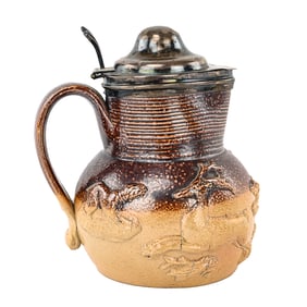 Silver-Mounted Royal Doulton Salt-Glazed Stoneware