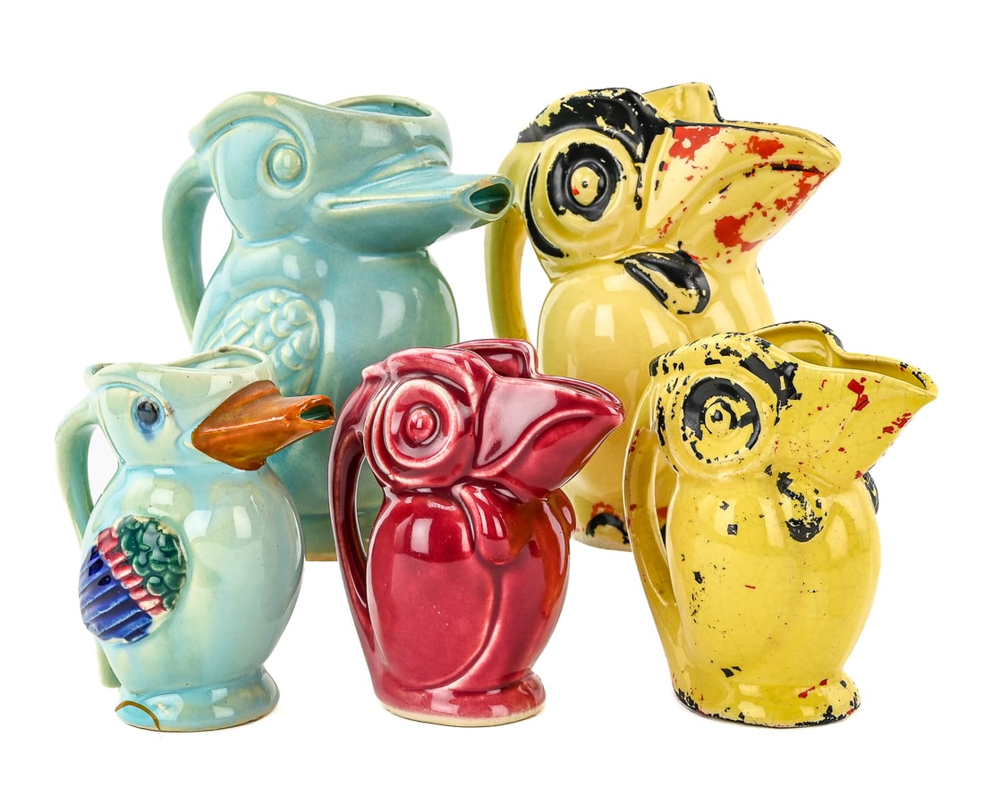 5 Art Deco Japanese Bird Pitchers (1 of 9)