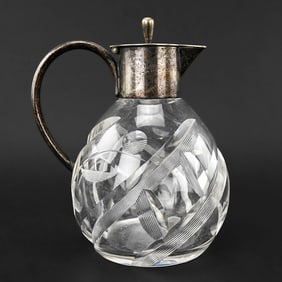 WMF Sterling & Cut Glass Syrup Pitcher