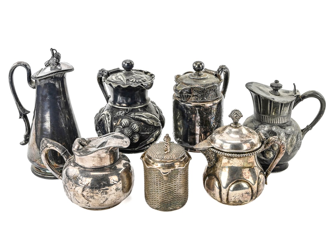 7 Silver Plate Syrup Pitchers (1 of 6)