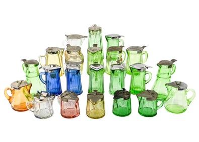 22 Depression Era Glass Syrups