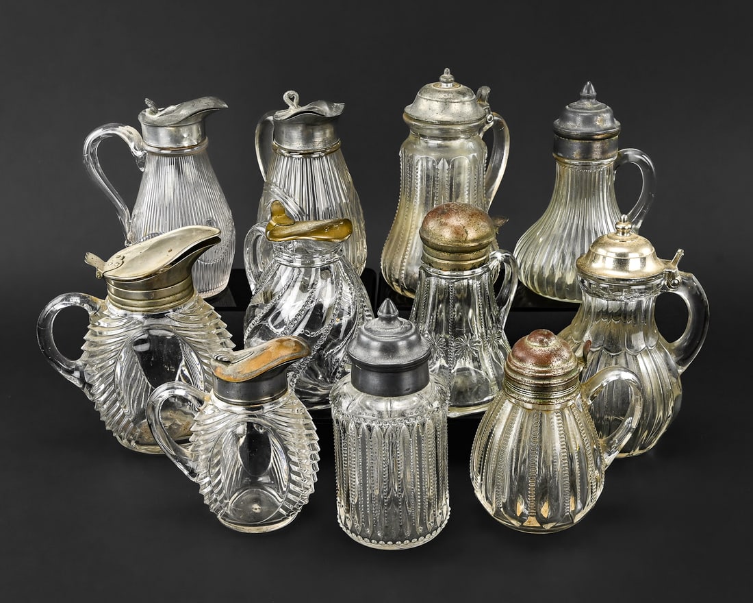 11 EAPG Pressed Glass Syrup Pitchers (1 of 8)
