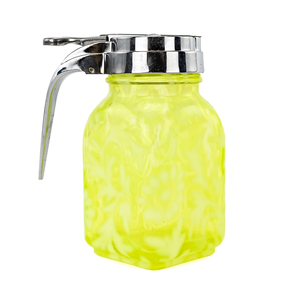 Canary Yellow Art Glass Syrup Pitcher (1 of 6)