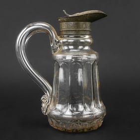 EAPG Syrup Pitcher with Large Applied Handle