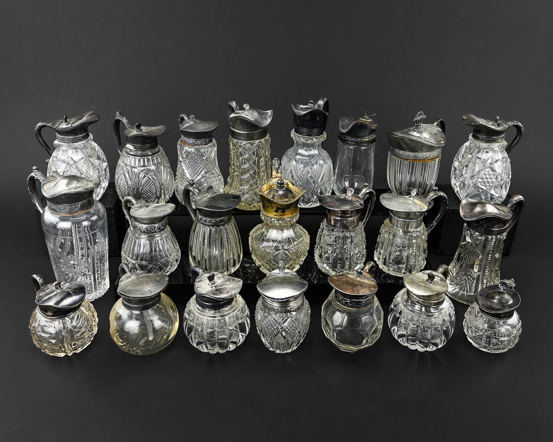 22 Pressed Pattern Glass Syrup Pitchers (1 of 14)