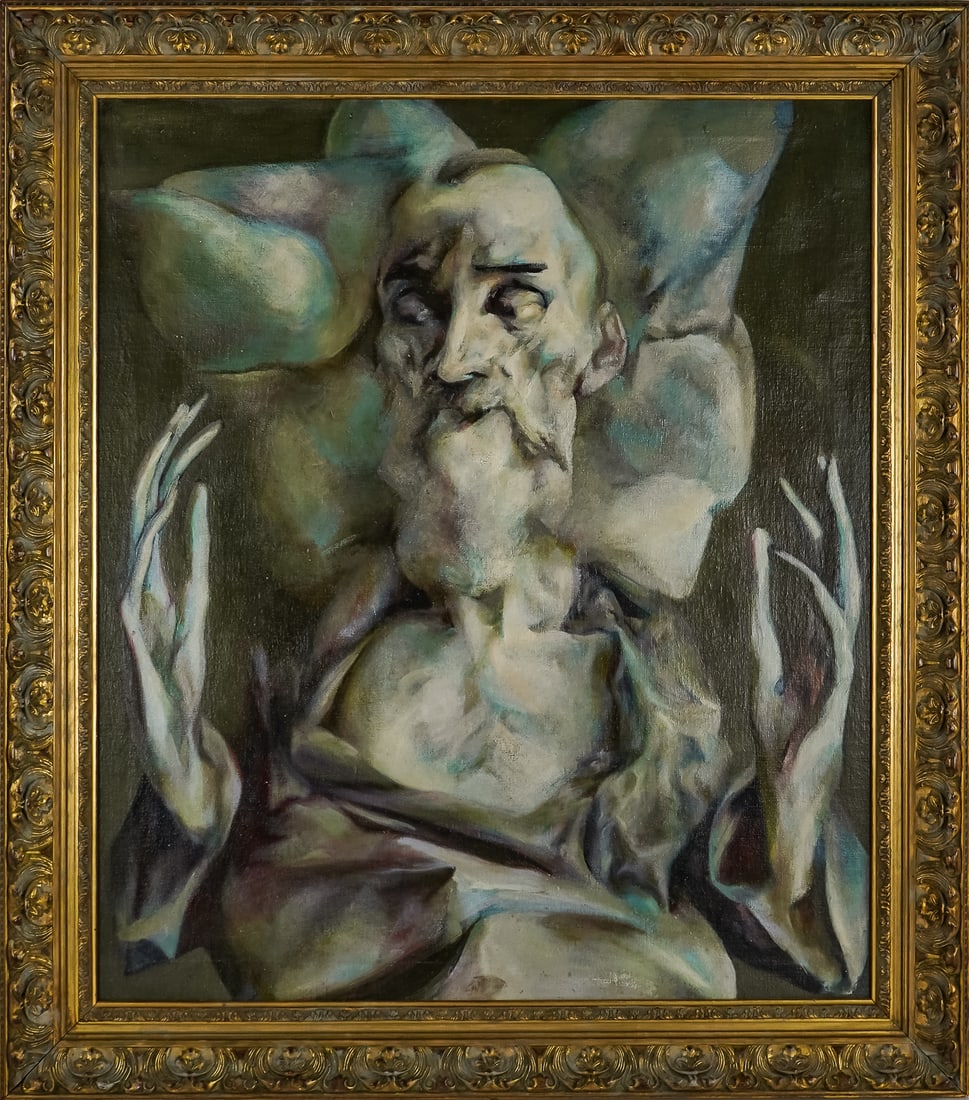 Avery Handley (AM 1913-1958) The Bishop: Avery Handley (American 1913-1958) The Bishop - oil on canvas 32 x 28" 39 x 34.5" as framed- Handley graduated from the Wallace University School and Vanderbilt University and received his first art i