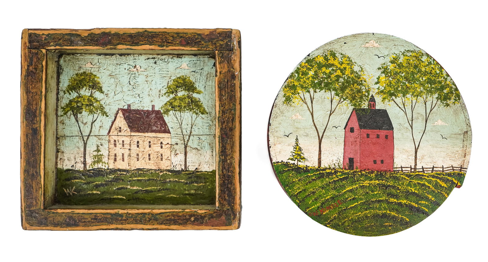Warren Kimble (VT 1935-) Two Small Painted Pieces (1 of 10)