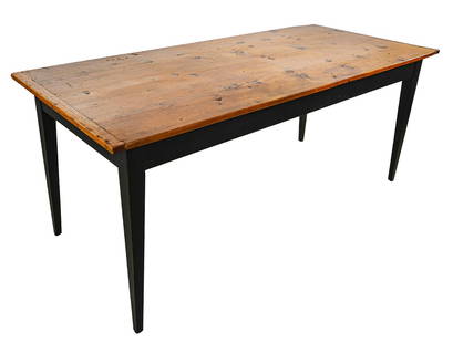 Bench Made Hepplewhite farm table with breadboard top: Bench made Hepplewhite style country farm table with breadboard top 30 x 72 x 33"