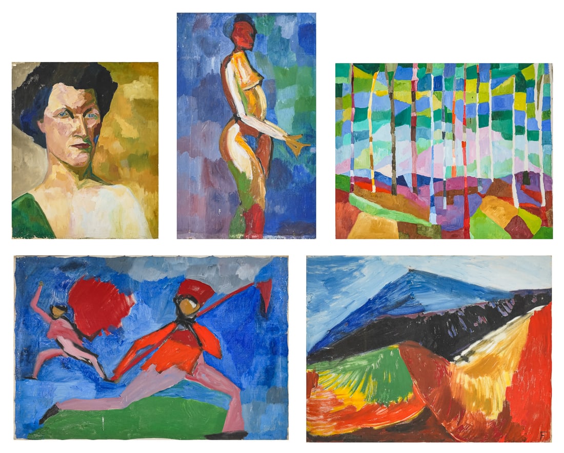 Frank Wallace ( VT 1918-2003) Five Canvases (1 of 14)