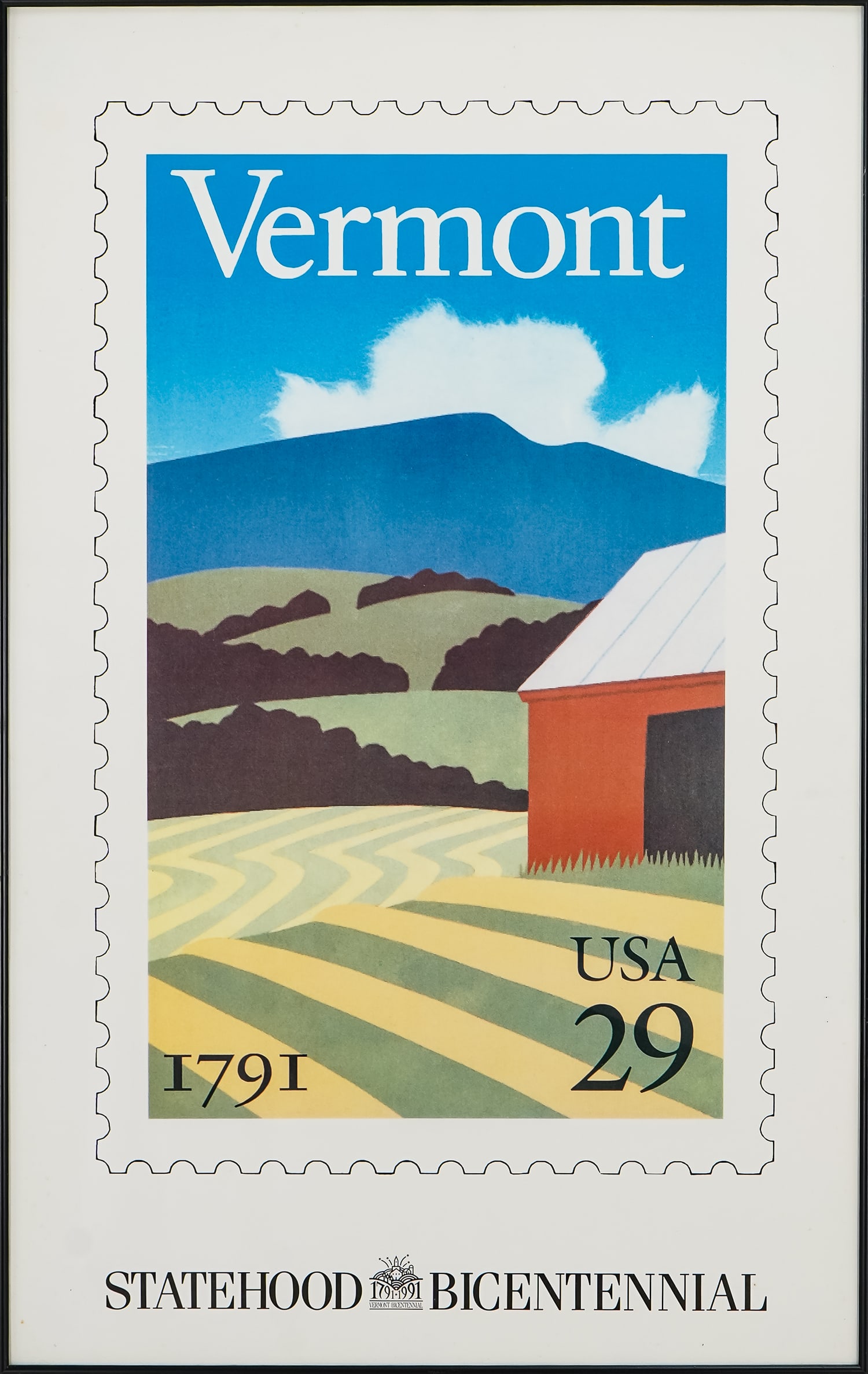 Sabra Field (VT 1935-) Statehood Bicentennial Stamp Poster (1 of 4)