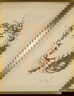 Salvador Dali (SP 1904-1989) Beatrice: Salvador Dali (Spain 1904-1989) Beatrice lithograph on paper signed and editioned lower margin 76/100 29 x 21" 35.5 x 27.5" was a Spanish painter, printmaker, sculptor, and filmmaker who became synony
