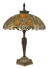 Caramel Slag Glass Table Lamp