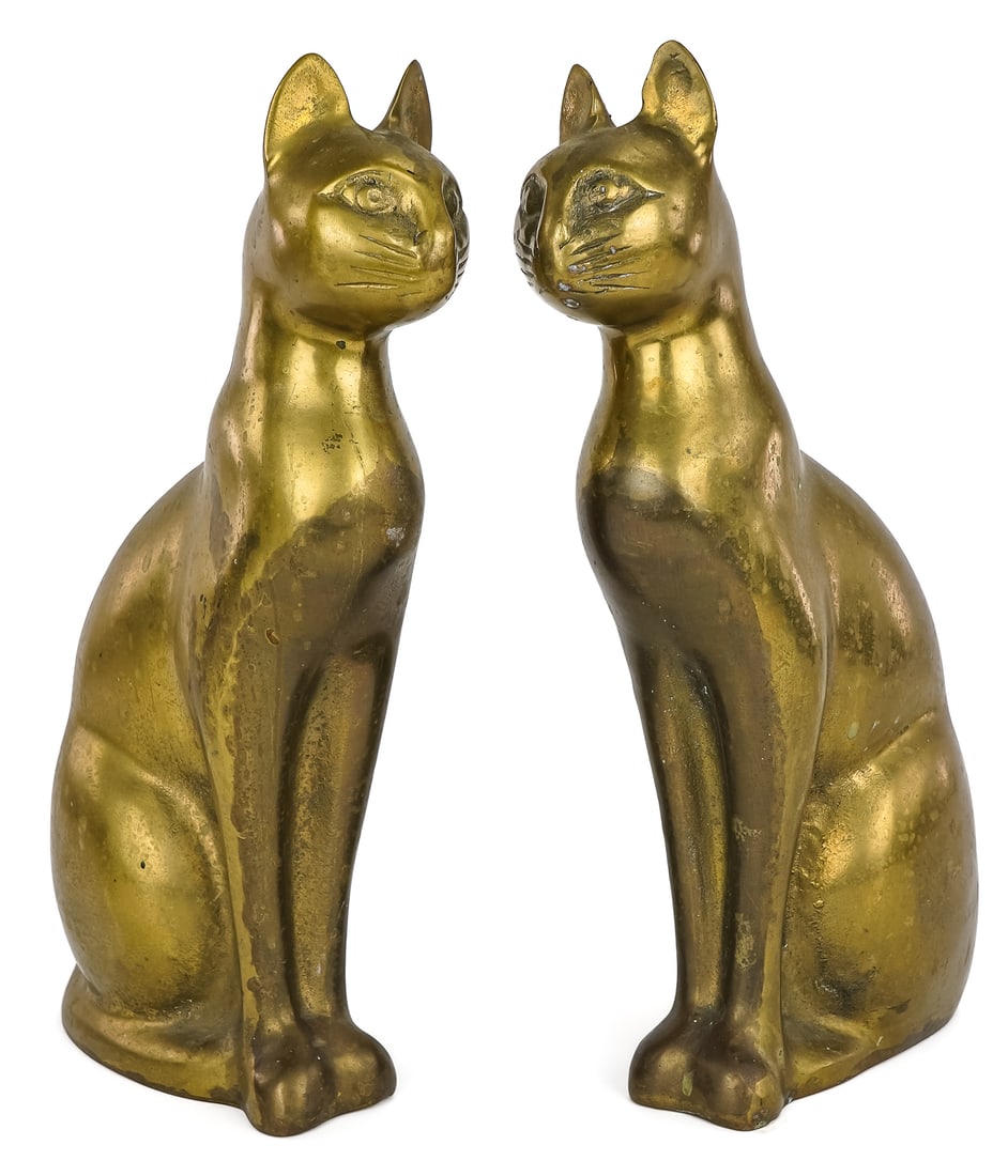 Pair of Mid Century Brass Cat Figures (1 of 7)