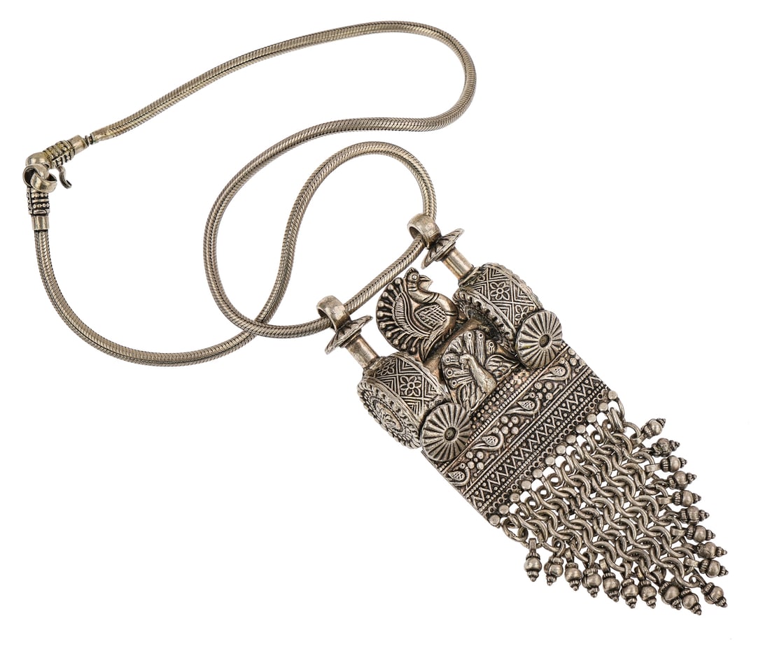 South American Ornate Silver Necklace (1 of 6)