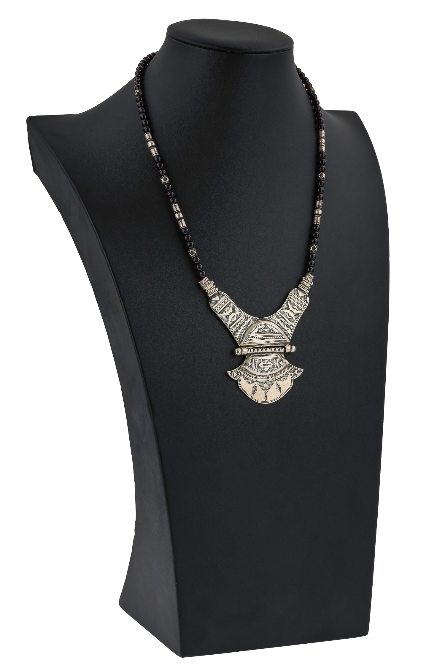 South American Silver & Garnet Necklace (1 of 5)