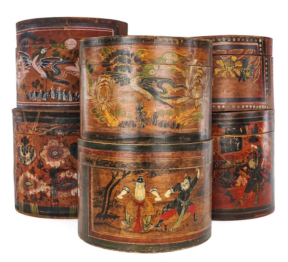 Chinese Wooden Hat Boxes (1 of 7)