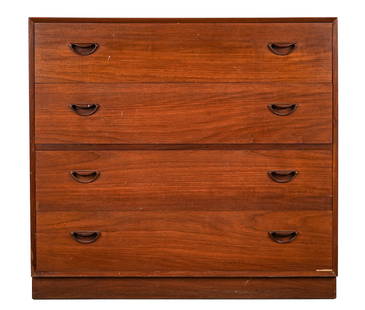 Danish Teak Four Drawer Chest: Mid-century modern Danish teak four drawer chest.