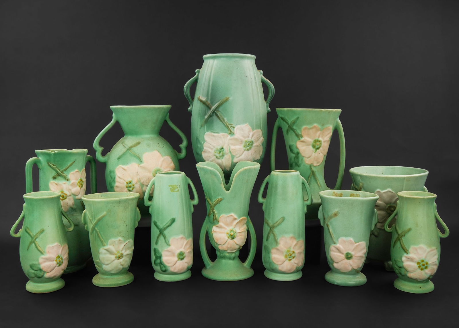 12 Weller Magnolia Art Pottery Vases (1 of 9)