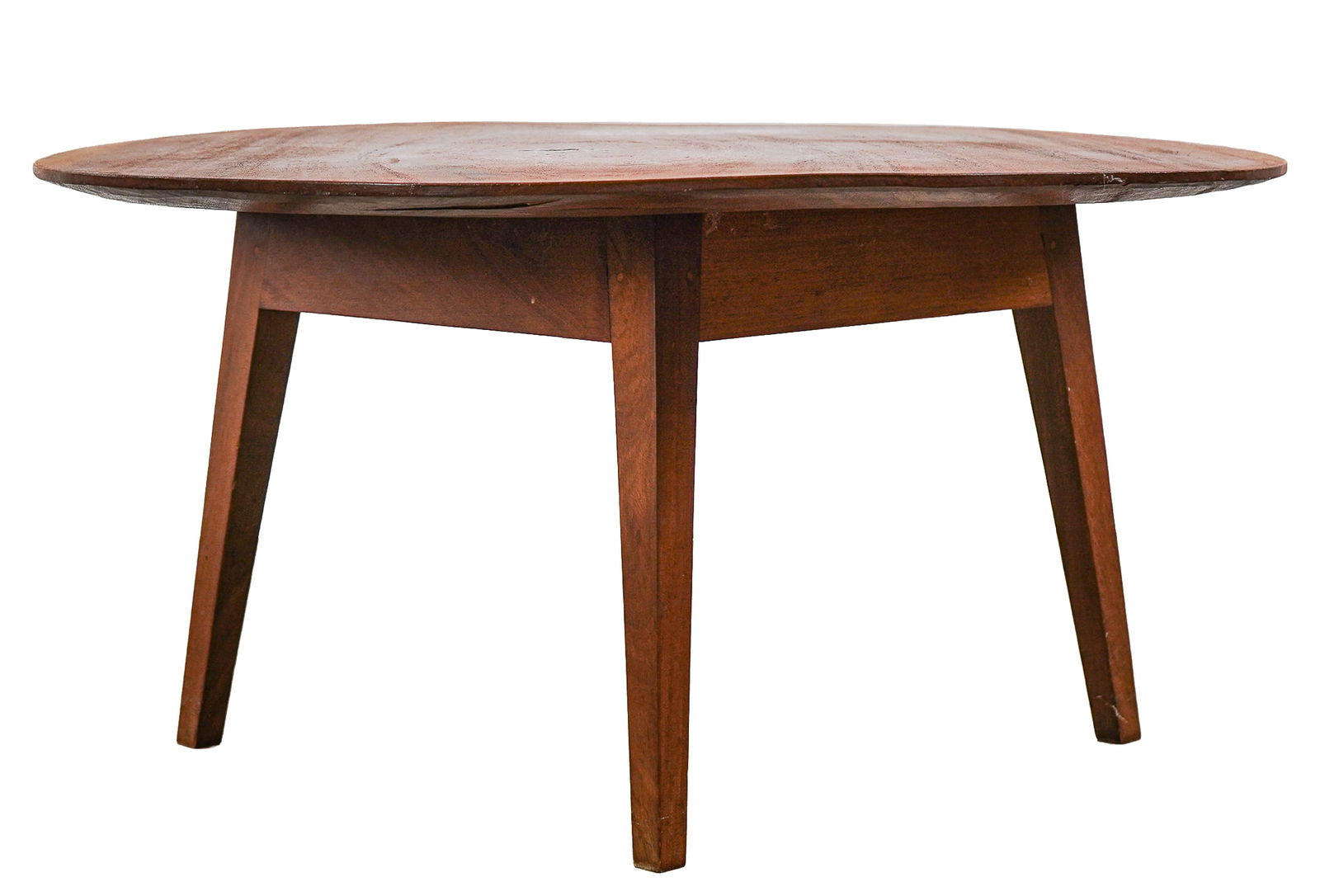Custom Teak Canted Leg Round Coffee Table (1 of 3)