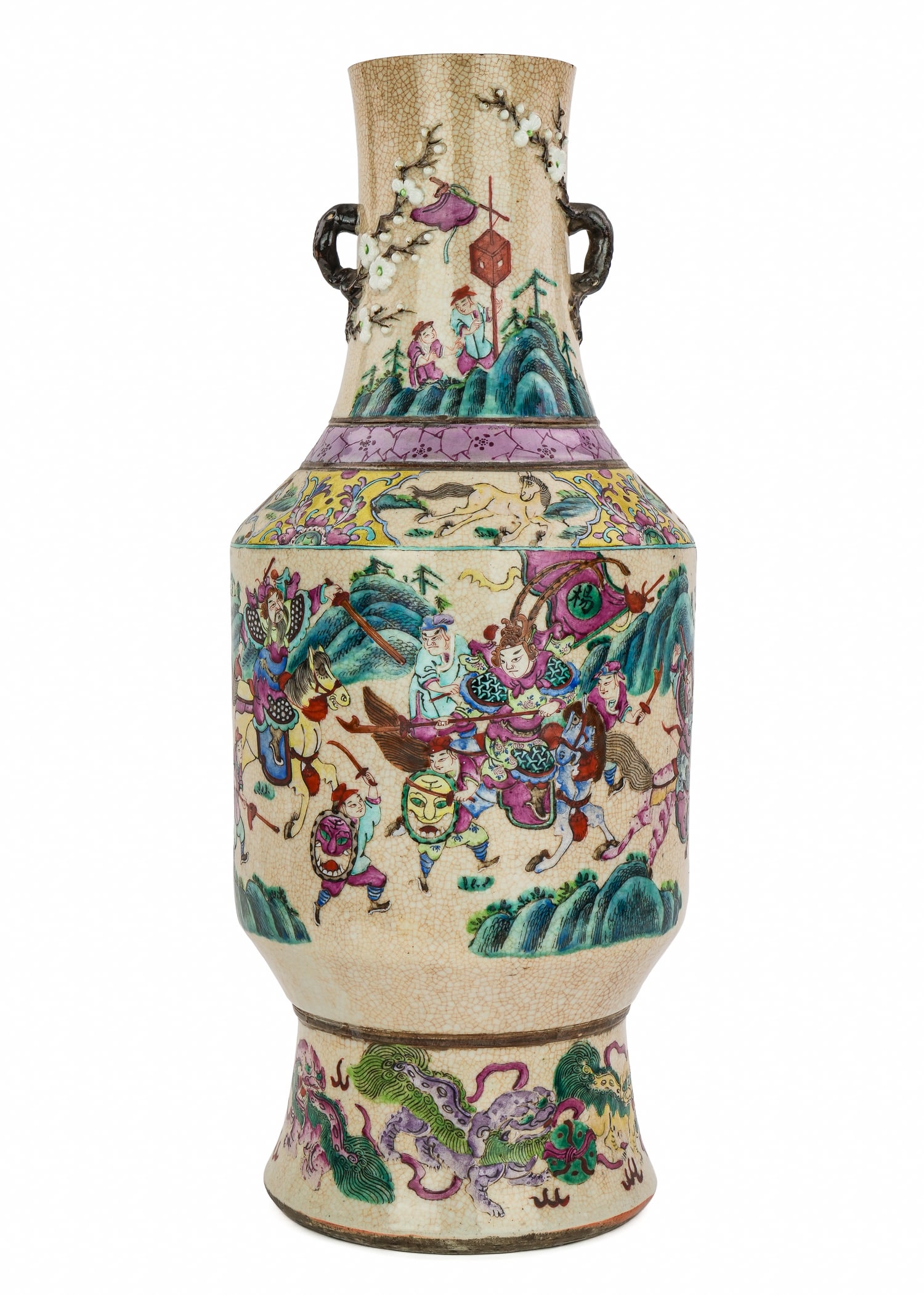 Large 19th c Chinese Famille Rose Enamel Vase