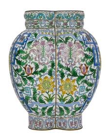 Ca 1900 Chinese Cloisonne Double Gourd Vase