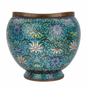 Ca 1900 Chinese Cloisonne Gourd Vase