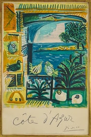 Pablo Picasso (SP 1881-1973) Cote d'Azur travel poster.