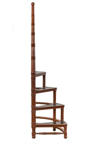 Mahogany Spiral Library Stairs