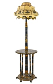 Circa 1920 Chinoiserie floor lamp with table base
