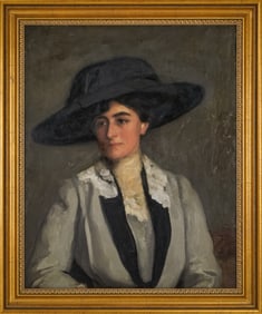 Circa 1890 portrait of a dark haired lady purported to be Grace Coolidge.