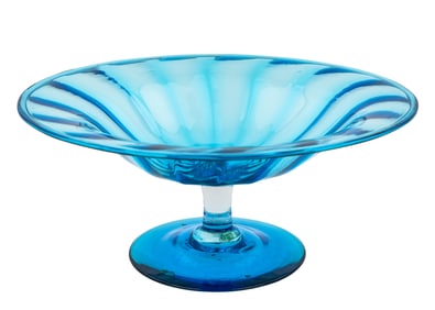 Steuben Carder Era Celeste Blue Art Glass Compote