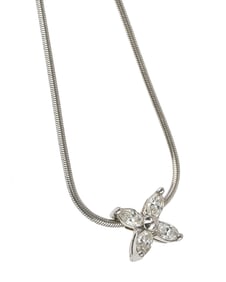 14k & Diamond Flower Necklace