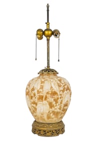 Consolidated Glass Co Perruches Table Lamp