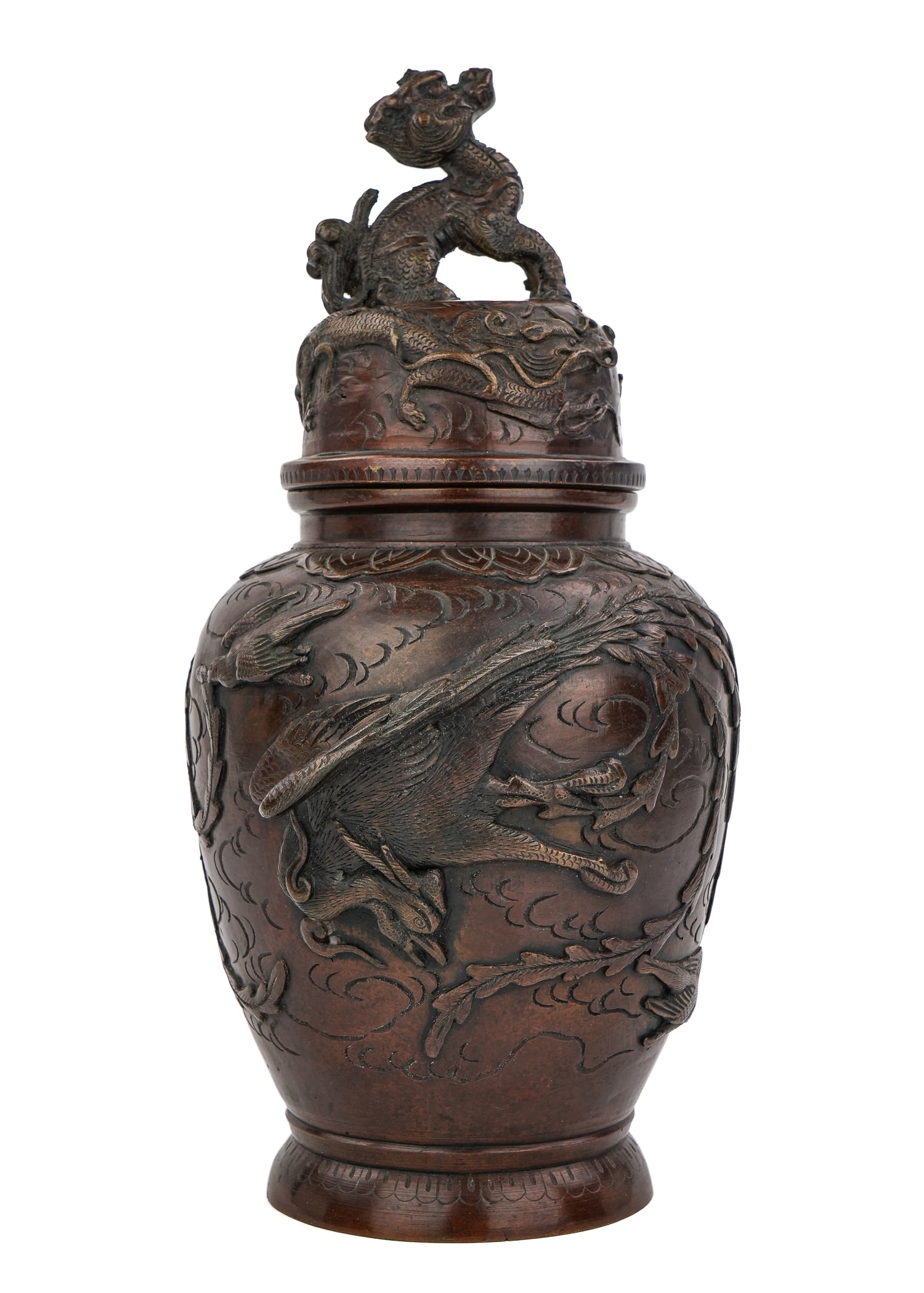 Japanese Meiji Cast Bronze Covered Jar (1 of 8)