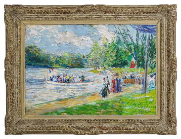 Alexis Paul Arapoff (RU/FR 1904-1948) Boaters on the Seine
