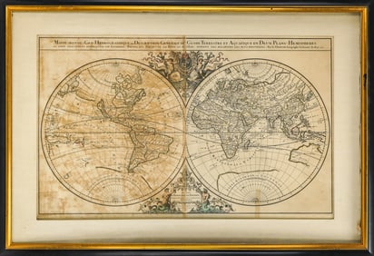Hubert Jalliot- 1691 Mappe-Monde Geo-Hydrographique, ou Description Generale du Globe