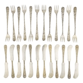 24 pcs. Kirk Repousse Sterling Silver Flatware