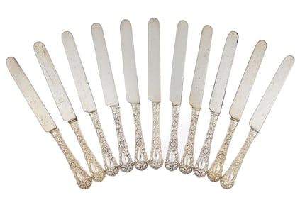 11 Durgin Chrysanthemum Sterling Dinner Knives
