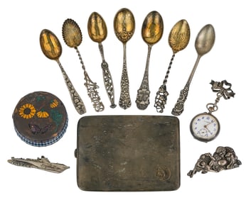 Sterling Compacts, Watch, & Demi Spoons