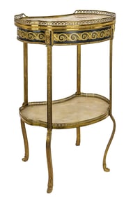 French Onyx & Gilt Brass Two Tiered Stand